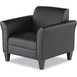 Fauteuil club de la série Alera ALE Reception Lounge, en cuir noir/noir, élégant, pour salle d'attente - Product Image 4