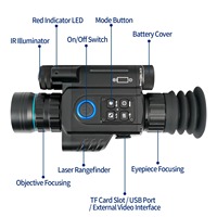 Monoculaire de vision nocturne numérique HMAI NDL1000 avec télémètre laser intégré de 300 m, enregistrement vidéo HD, étanche IPX4, jour et nuit