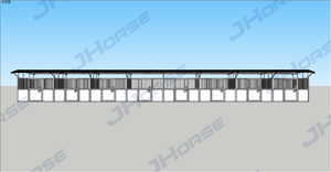 Painel de Estábulo Galvanizado Portátil para Cavalos Abrigo Temporário Porta de Painel de PEAD Estábulo Externo Portátil com Telhado - Product Image 6