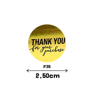 Lot d'autocollants ronds dorés « Merci pour votre achat » – Autocollants cadeaux et de papeterie 1 pouce - Product Image 3