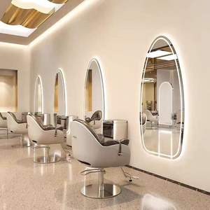 Miroir de coiffure moderne en verre, durable, sur pied, mobilier de salon commercial - Product Image 2