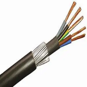 4 Core Black Armoured Cable With Polyvinyl Chloride PVC Sheath