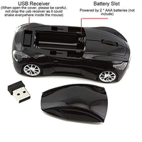 Ratón óptico inalámbrico en forma de coche 3D, 2,4 GHz, USB, con receptor para PC y portátil