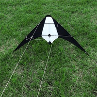 Cerf-volant de sport portable haute performance léger pour enfants et adultes, noir et blanc, double ligne, pour extérieur, acrobaties
