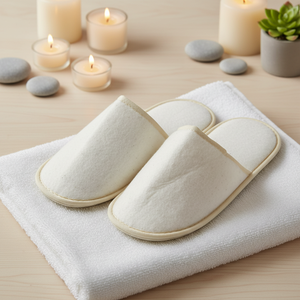 Chaussons de spa jetables personnalisés avec logo, <span class=keywords><strong>éco</strong></span>logiques, biodégradables, doux, antidérapants, à bout fermé, pour invités - Product Image 1