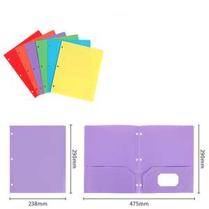PP <b>Plastic</b> Three-Hole Stationery Business Office Report Filing Double Pocket File <b>Folder</b> for Office Stationery Items - Product Image 2