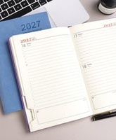 Carnet de notes A5 en cuir de luxe 2027, agenda de planification, avec logo personnalisé sérigraphié pour entreprises – Vente en gros