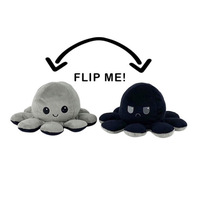 Jouet animal de poulpe à rabat double face mignon unisexe oreiller en peluche réversible personnalisé super doux rempli de PP cadeau d'anniversaire