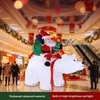 Décoration de Noël gonflable de 2,1 mètres en forme d'ours polaire à chevaucher, éclairée par LED, en polyester, pour extérieur, Chine