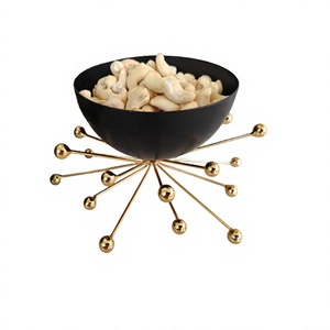 Iron Food Bowl With Designer Stand Bestest Quality Customized Size And Shape Dry Fruits Serving Bowl At Low Price - Product Image 1