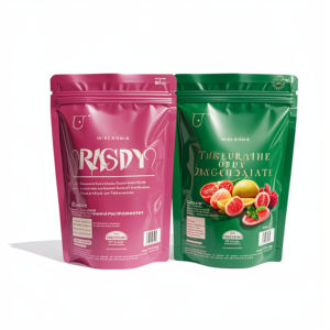 Pochette debout réutilisable personnalisée avec fenêtre colorée gravure autoportante imprimée 100 microns pour zip-lock à basse quantité minimale de commande - Product Image 1