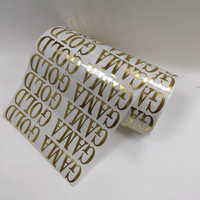 Etiqueta adhesiva transparente, etiqueta autoadhesiva con logotipo de la empresa, lámina dorada personalizada