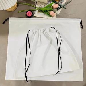 Sac à poussière pour sacs à main, sac à linge en coton écologique, sac à chaussures en toile de mousseline avec cordon de serrage - Product Image 2