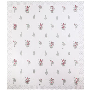 Couvre-lit Bohème Fait Main en Coton Indien Respirant 300 Fils, Imprimé Floral Ethnique de Qualité Supérieure, Motif Jaipur, Taille King pour Chambre à Coucher - Product Image 2