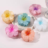 Pince à cheveux en forme de fleur d'hibiscus hawaïenne pour coiffure quotidienne de vacances à la plage, antidérapante, accessoires pour cheveux