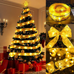 Tree Led Christmas Lights Decoration Gift Box Bow Knot Copper Wire Family Christmas Tree Lights And 2023 Hot Selling Ribbon Lamp