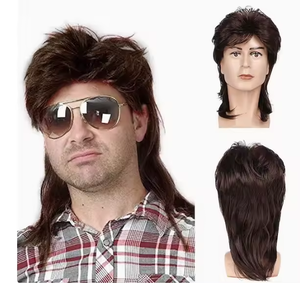<span class=keywords><strong>Pelucas</strong></span> <span class=keywords><strong>de</strong></span> Cabello Rizado Marrón y Negro Estilo Rockstar Kaneles <span class=keywords><strong>para</strong></span> Hombre, <span class=keywords><strong>Pelucas</strong></span> <span class=keywords><strong>para</strong></span> <span class=keywords><strong>Carnaval</strong></span> y Fiestas Temáticas - Product Image 1