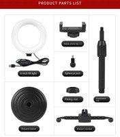 Support Trépied Professionnel avec Anneau Lumineux LED pour Selfie, Diffusion en Direct Mobile, Maquillage et Photographie, Lumière d'Appoint LED Double Position pour Téléphone