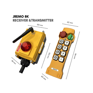 Télécommande sans fil JREMO 8K (8 boutons), télécommande d'automatisation industrielle pour grue de levage, vitesse simple/double - Product Image 3