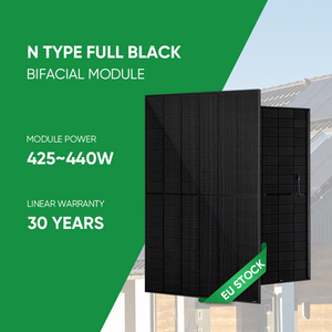 Panneau solaire monocristallin de haute qualité 425W à 440W Garantie longue de type N entièrement noir-Conception de demi-cellule - Product Image 2