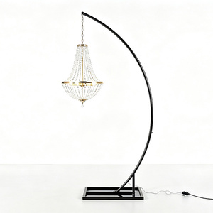 Lampada a Sospensione in Cristallo con Supporto Curvo in Metallo Minimalista, Decorazione per Sala Matrimoni, Banchetti, Tavoli e Passaggi - Product Image 4