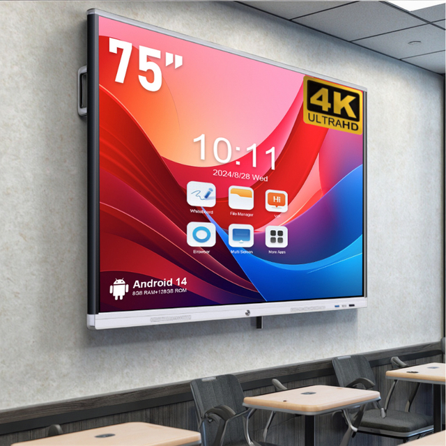 55/65/75/86/98 Inch Smart Black Interactive Board Panel 20 Point IR Touch Screen 4K LED Display Flat Digital Panel Best Price
