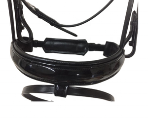 Best Quality - Traditional Horse Bridle - Plated Leather Reins - 2 Inches Wider <b>Nose</b>-band - Plain Browb-band - Product Image 3