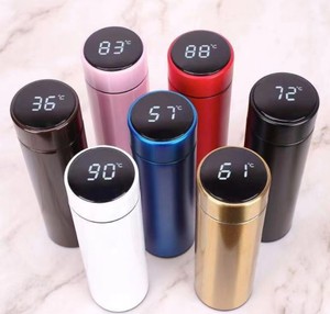 <span class=keywords><strong>500ML</strong></span> Smart Thermos Bouteille d'eau Led Affichage numérique de la température Tasses thermiques à café en acier inoxydable Tasses isolantes intelligentes - Product Image 1