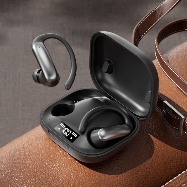 M144 TWS Earbuds LED Power Display Open Ear Ear Hook Sports Earphones Design Plastic Oil Digital Battery Indicator IPX5 Touch
