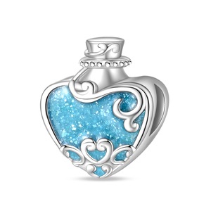 Nouveaux articles européens et américains vendus à chaud série marine été bleu méduse bricolage <span class=keywords><strong>cheval</strong></span> tortue perles pendentif plaqué argent - Product Image 5