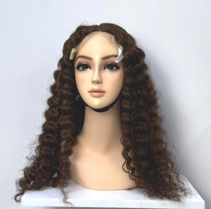 Pelucas de Cabello Humano con Frente de Encaje Transparente HD, Color Castaño Oscuro, Ondulado Profundo, Cabello Virgen Remy de Vietnam, 180% de Densidad, Pelucas con Raya en el Medio - Product Image 6