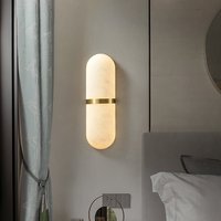 Applique Murale Moderne de Luxe en Alabâtre et Laiton, Style Wabi Sabi, Lampe LED Blanc Chaud 3000K pour Salon, Couloir, Hôtel, Villa 20000
