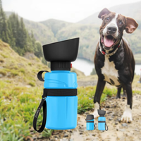 Gobelet à boire pour animaux en silicone écologique de 18 oz/300 ml, bol imperméable, distributeur d'eau portable pour chien, bouteille de voyage