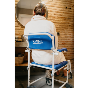 <b>Shower</b> <b>Chair</b> with Wheels for Seniors, Wheelchair with Commode, Blue Bath <b>Chair</b> KMINA K30014 - Product Image 4