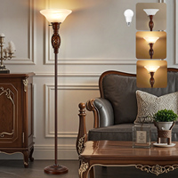 Lampadaire LED Vintage avec Veilleuse 70 "Base de Style Rustique E26 pour Salon Chambre Étude Bureau Maison Bureau