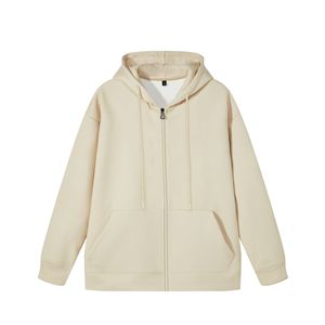 Senza logo o etichette, disponibile in stock e OEM/ODM. Felpa con Zip in Velluto Silver Fox da 500g, in Cotone Felpato Caldo per l'Inverno - Product Image 4