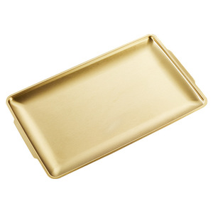 Korean Style Rectangular Serving Tray 304 Stainless Steel Food Grade Gold Silver For Snack Sushi Dessert Barbecue - Product Image 5