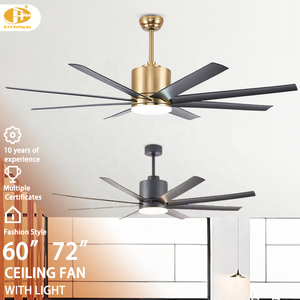 Factory Direct 60/72-Zoll 8 Flügel Lüfter Kronleuchter LED-Licht 18W Europäisches Design Eisen Lampen körper Fernbedienung Decken ventilator Licht - Product Image 1