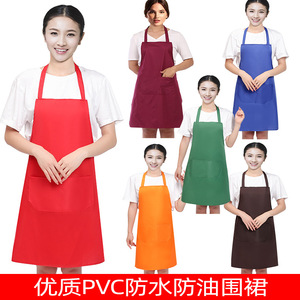 Delantal Impermeable de PVC, Color Sólido, Múltiples Colores, para Cocina y Supermercado, con Función Antimanchas, para Uso Diario de Adultos - Product Image 5