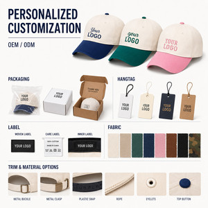 Custom Logo 6-Panel Baseball Cap Structured Fit Contrast Visor Premium Cotton Wholesale Adjustable <b>Sun</b> <b>Hat</b> Ivory Peach Pink - Product Image 5