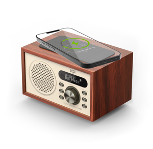 Boîtier en bois Radio DAB/DAB + et <span class=keywords><strong>FM</strong></span> avec chargeur sans fil Réveil - Product Image 1