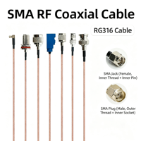 Câble coaxial en cuivre ANNXIN RG316 de performance supérieure avec connecteurs SMA vers N/MMCX/MCX/TNC/paroi pour la transmission de signal
