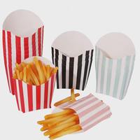 Boîte en carton pour frites, nuggets de poulet et poulet frit, best-seller transfrontalier (carton blanc avec couvercle) à rayures verticales rouge et blanc