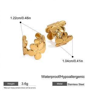 Fashion 316L Stainless Steel 14k 18k Pvd Gold Plated Fine <b>Cuff</b> <b>Earrings</b> Jewelry Tassel Drop Non Piercing <b>Earrings</b> for Women - Product Image 5