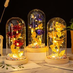 Flor de Rosa eterna preservada en cubierta de vidrio Domo Día DE LA MADRE Cumpleaños Valentes Regalos 2023 - Product Image 1