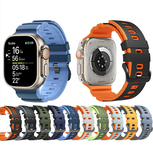 Correa de Silicona de Repuesto Resistente de Dos Tonos Personalizada para IWatch 49/46/45/44/42mm - Product Image 1