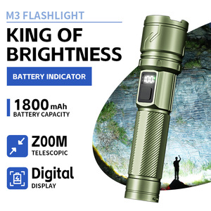 Lampe torche LED ABS blanche à zoom haute luminosité, best-seller transfrontalier, recharge rapide Type-C, portée de faisceau 500m+, idéale pour le camping - Product Image 4