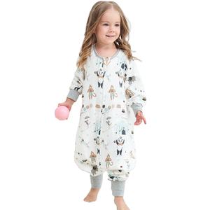 Sac de couchage en gaze de coton de bambou quatre saisons, sac de couchage à 4 couches pour bébé, couette anti-coup de pied, sac de couchage à manches longues pour bébé - Product Image 1