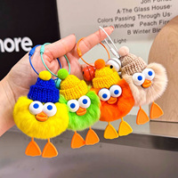 Super mignon et doux véritable loutre porte-clés caneton voiture porte-clés pendentif peluche poupée petite briquette sac d'école et sac à dos tentures