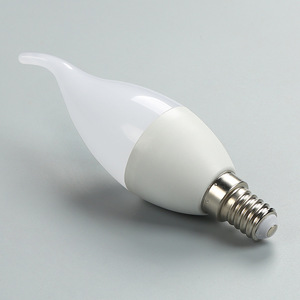 หลอดไฟ LED รูปทรงเทียน B12 ขั้ว E27 ตัวหลอดพลาสติก ใช้ไฟ AC 220V แสงขาว 10% 2700K ได้รับการรับรองมาตรฐาน RoHS/CE CRI 80 - Product Image 5